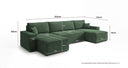 Designer Sofa Lunaro U Mini mit Schlaffunktion und Stauraum in Cord