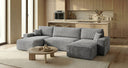 Designer Sofa Lunaro U Mini mit Schlaffunktion und Stauraum in Cord