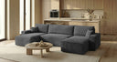 Designer Sofa Lunaro U Mini mit Schlaffunktion und Stauraum in Cord