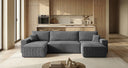 Designer Sofa Lunaro U Mini mit Schlaffunktion und Stauraum in Cord