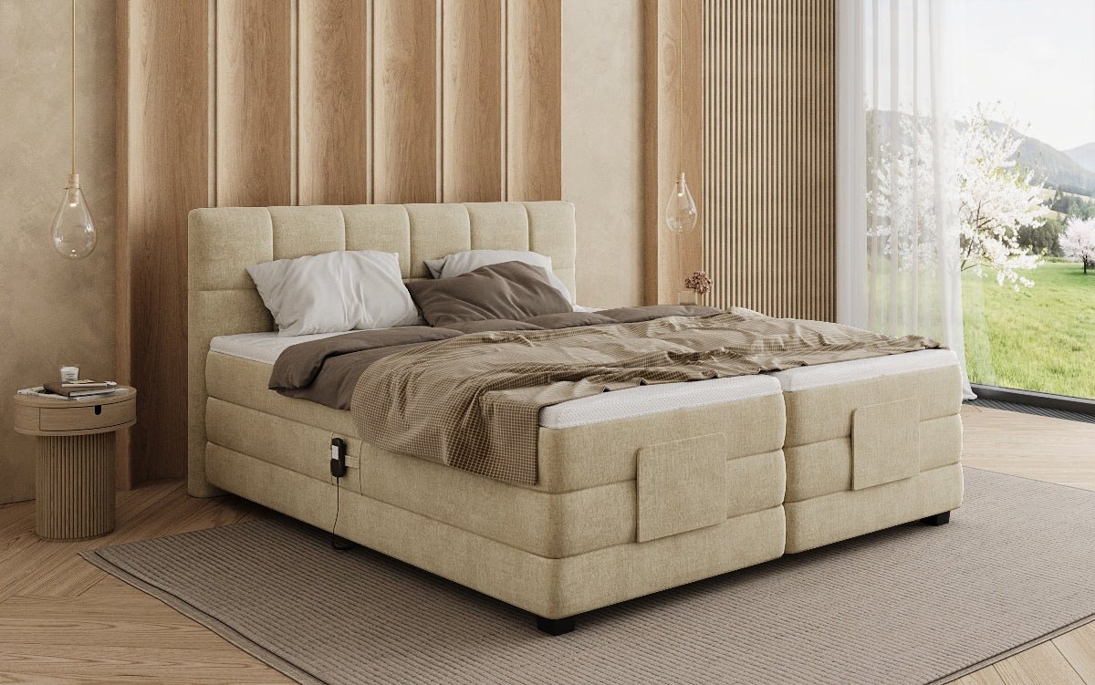 Boxspringbed Monaco - elektrisch verstelbaar in Fluweel