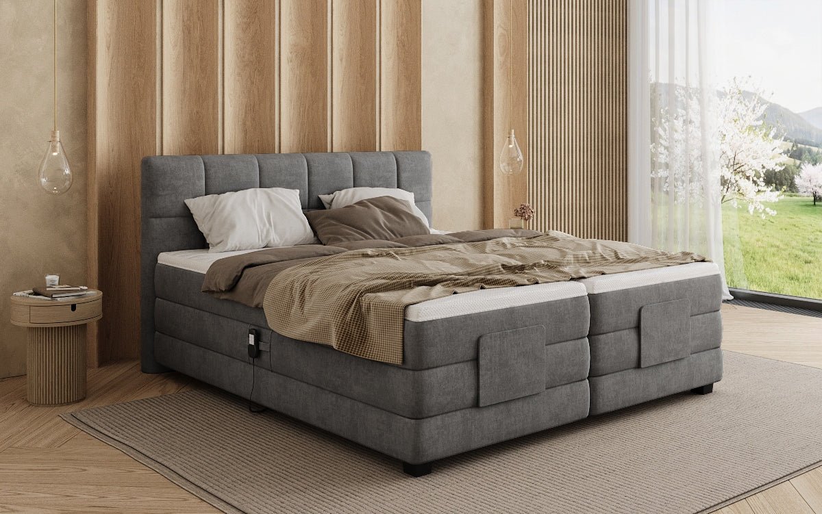 Boxspringbed Monaco - elektrisch verstelbaar in Fluweel