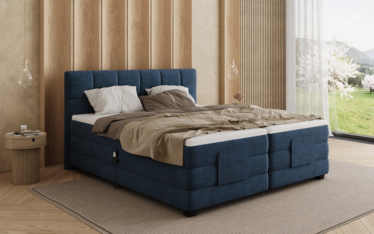 Boxspringbed Monaco - elektrisch verstelbaar in Fluweel