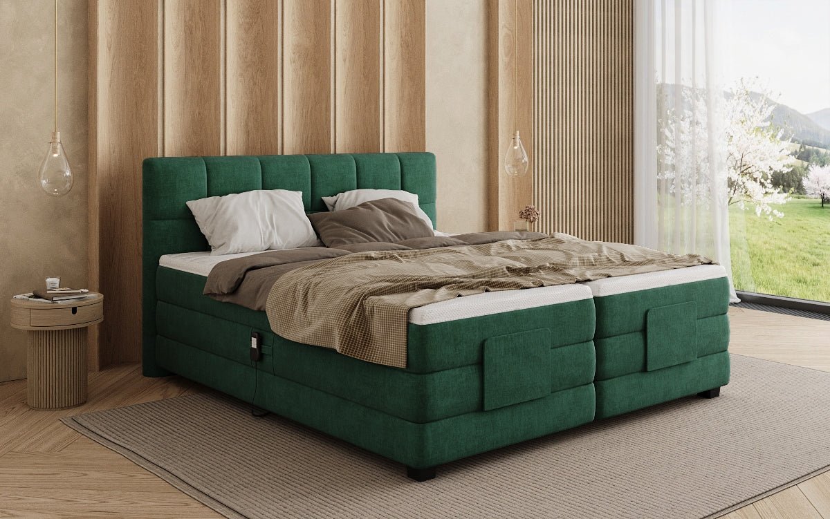 Boxspringbed Monaco - elektrisch verstelbaar in Fluweel