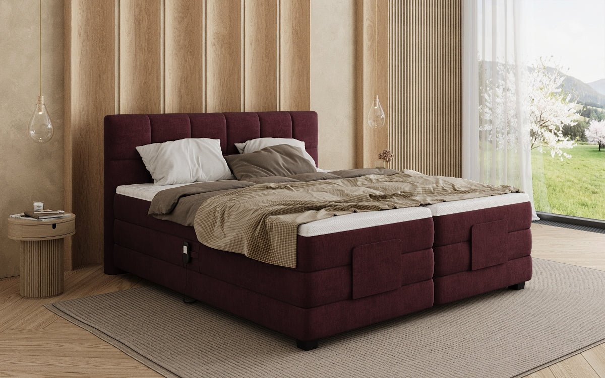 Boxspringbed Monaco - elektrisch verstelbaar in Fluweel