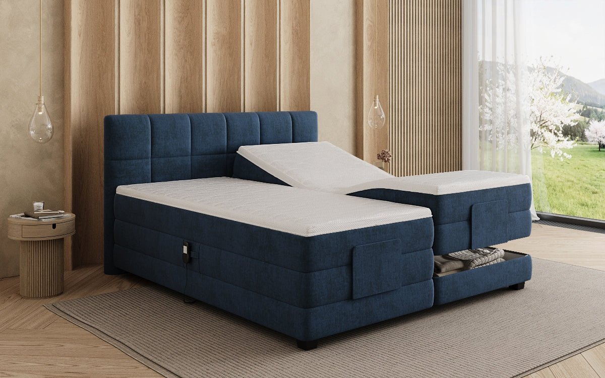 Boxspringbed Monaco - elektrisch verstelbaar in Fluweel