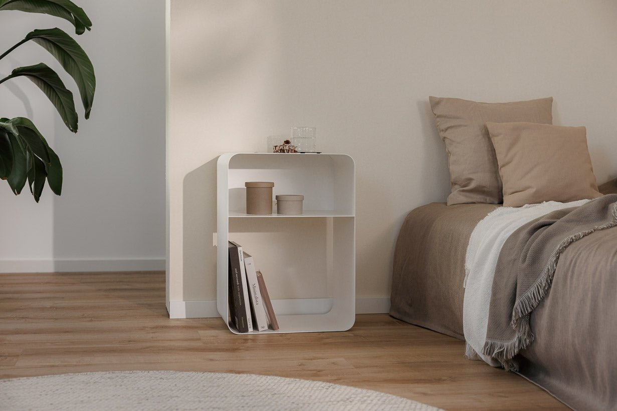 Table de chevet Damio – Design minimaliste en Métal thermolaqué