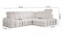 Canapé d’angle design Lima avec fonction de couchage électrique en Bouclé