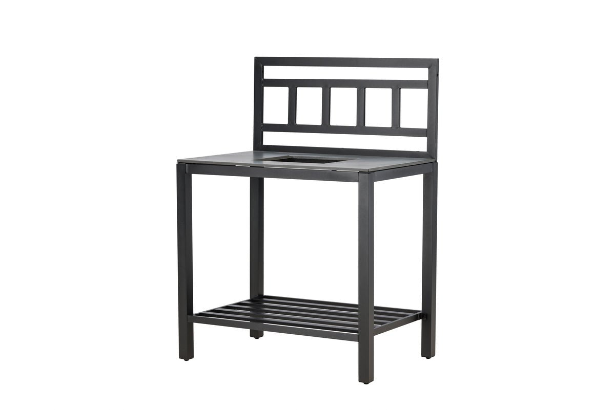 Outdoor keukenbank Heidi - met stenen tafelblad in Zwart