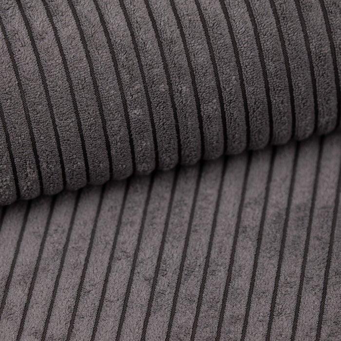 Canapé d'angle modulaire Yuma avec pouf en Côtelé
