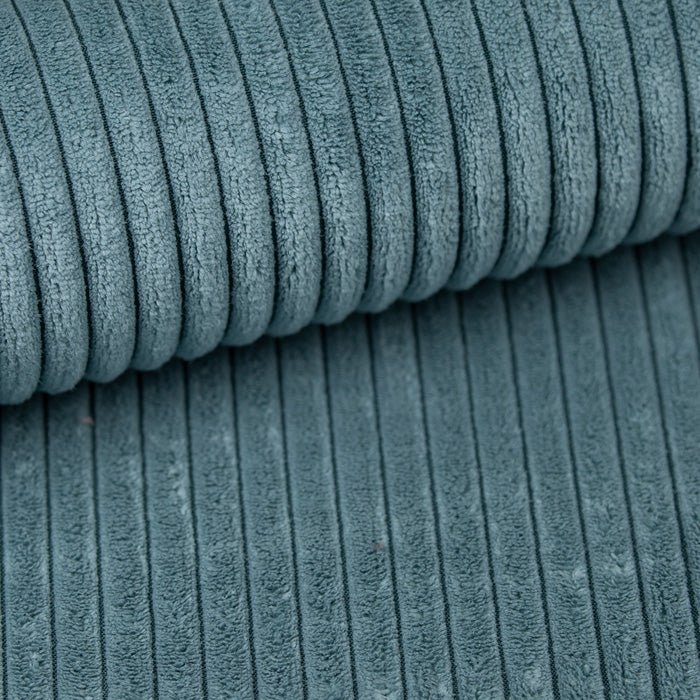 Canapé d'angle modulaire Yuma avec pouf en Côtelé