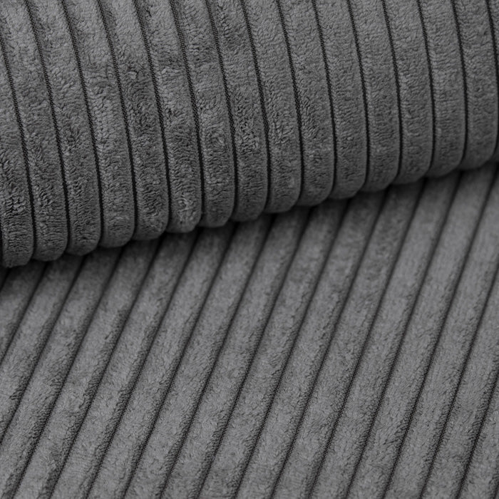 Canapé d'angle modulaire Yuma avec pouf en Côtelé