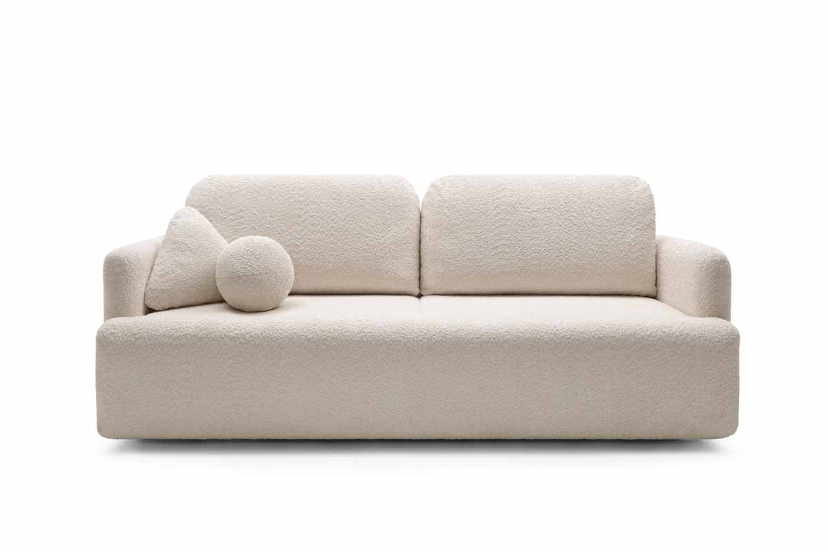 Canapé designer Celiné Bouclé avec fonction couchage et espace de rangement
