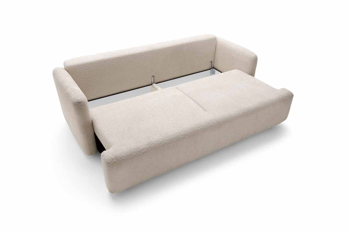 Canapé designer Celiné Bouclé avec fonction couchage et espace de rangement