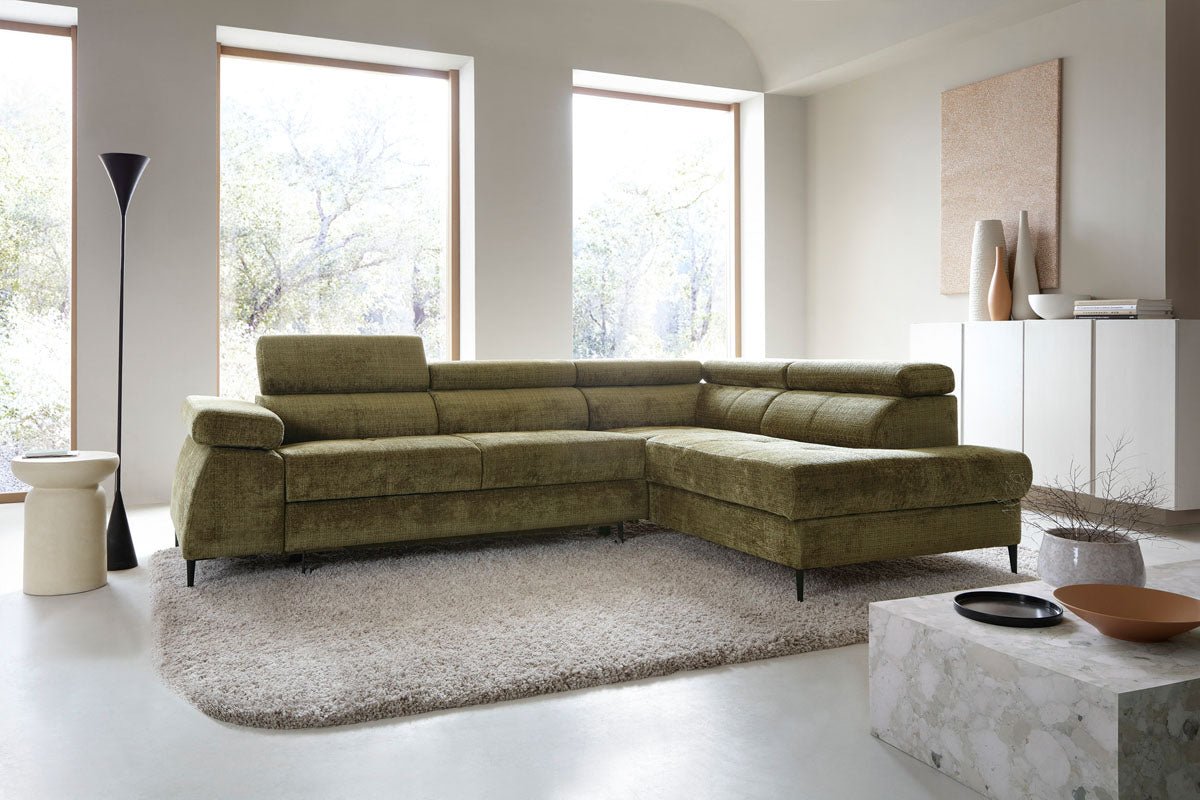 Canapé designer Cordoba II avec fonction couchage et rabattable