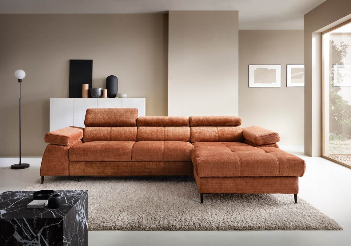Canapé designer Cordoba I avec fonction couchage et rabattable