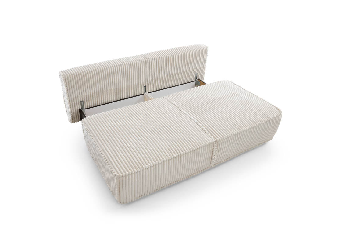 Designer sofa, with sleeper function and storage box