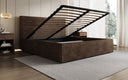 Lit rembourré design Merry en Côtelé avec espace de rangement