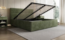 Lit rembourré design Merry en Côtelé avec espace de rangement