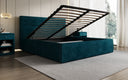 Lit rembourré design Merry en Côtelé avec espace de rangement