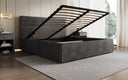 Lit rembourré design Merry en Côtelé avec espace de rangement