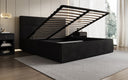 Lit rembourré design Merry en Côtelé avec espace de rangement