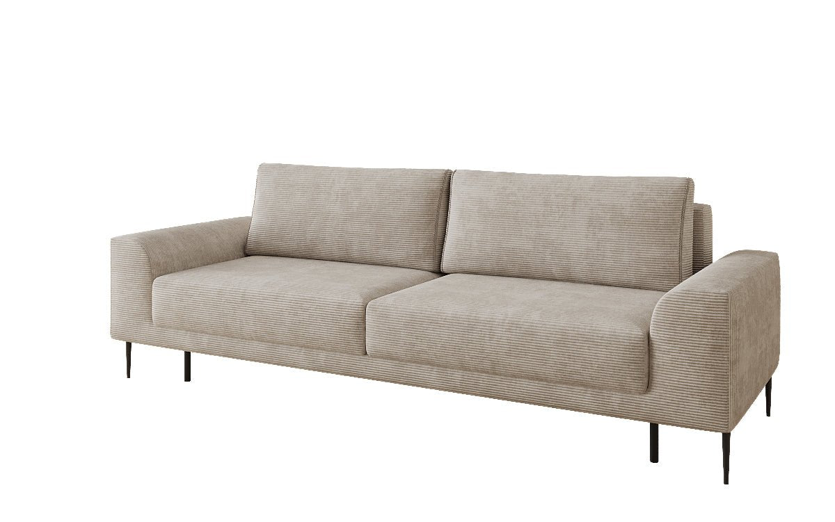 Canapé design 3 places Bloom en Côtelé avec fonction couchage et espace de rangement