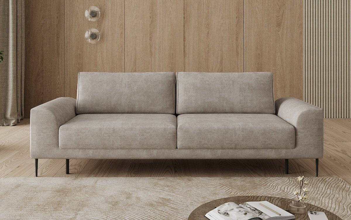 Canapé design 3 places Bloom en Côtelé avec fonction couchage et espace de rangement