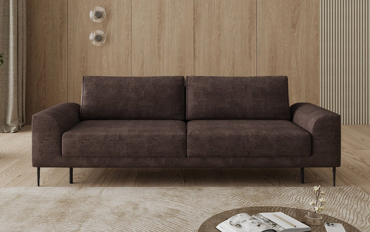 Canapé design 3 places Bloom en Côtelé avec fonction couchage et espace de rangement