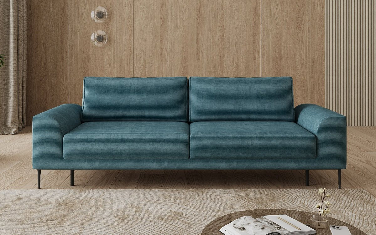 Canapé design 3 places Bloom en Côtelé avec fonction couchage et espace de rangement