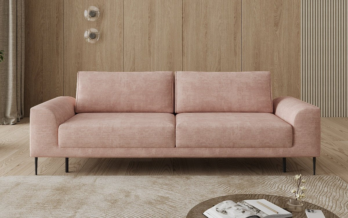 Canapé design 3 places Bloom en Côtelé avec fonction couchage et espace de rangement