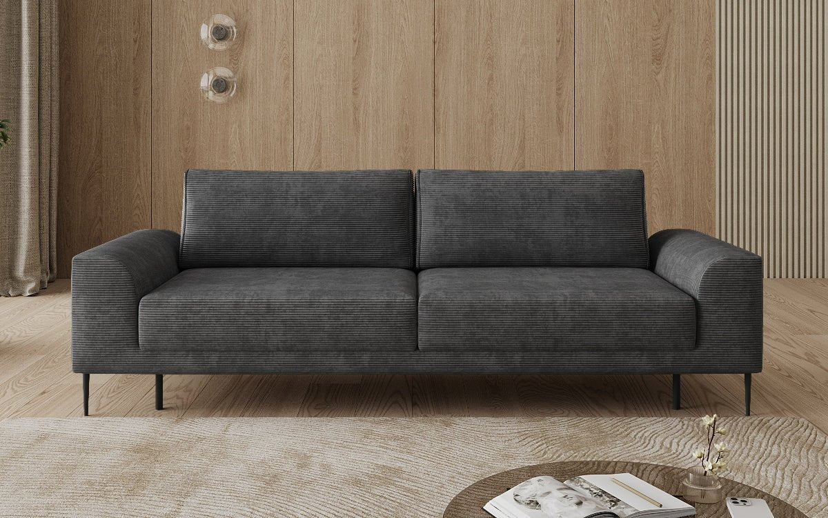 Canapé design 3 places Bloom en Côtelé avec fonction couchage et espace de rangement