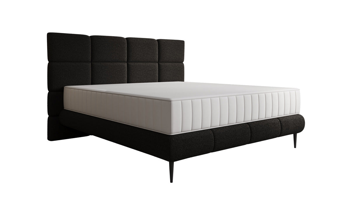 Boxspringbed Nessa met hoge poten in Teddystof Bouclé