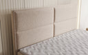 Lit boxspring Viola en tissu structuré avec espace de rangement