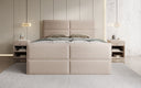 Lit boxspring Viola en tissu structuré avec espace de rangement