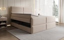 Lit boxspring Viola en tissu structuré avec espace de rangement