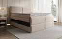 Lit boxspring Viola en tissu structuré avec espace de rangement