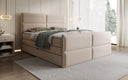 Lit boxspring Viola en tissu structuré avec espace de rangement