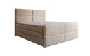 Lit boxspring Viola en tissu structuré avec espace de rangement