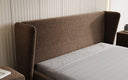 Lit rembourré design Rosalie en tissu texturé avec espace de rangement