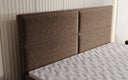 Lit boxspring Viola en tissu structuré avec espace de rangement