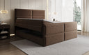 Lit boxspring Viola en tissu structuré avec espace de rangement