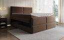 Lit boxspring Viola en tissu structuré avec espace de rangement
