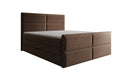 Lit boxspring Viola en tissu structuré avec espace de rangement