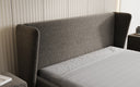 Lit rembourré design Rosalie en tissu texturé avec espace de rangement