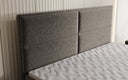 Lit boxspring Viola en tissu structuré avec espace de rangement