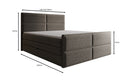 Lit boxspring Viola en tissu structuré avec espace de rangement