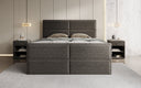 Lit boxspring Viola en tissu structuré avec espace de rangement