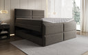 Lit boxspring Viola en tissu structuré avec espace de rangement