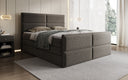 Lit boxspring Viola en tissu structuré avec espace de rangement
